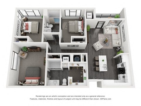 3 Bedroom 2 Bathroom at The Flats at Riverwoods, Provo, Utah